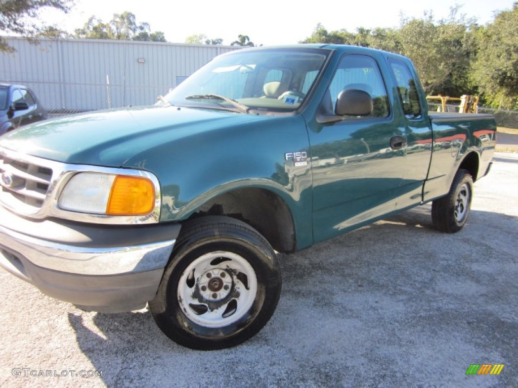 2004 F150 XL Heritage SuperCab 4x4 - Fleet Green / Heritage Medium Parchment photo #4