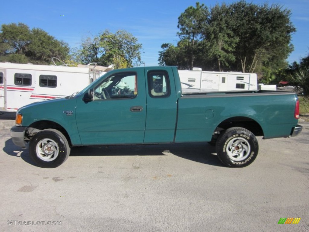 2004 F150 XL Heritage SuperCab 4x4 - Fleet Green / Heritage Medium Parchment photo #8