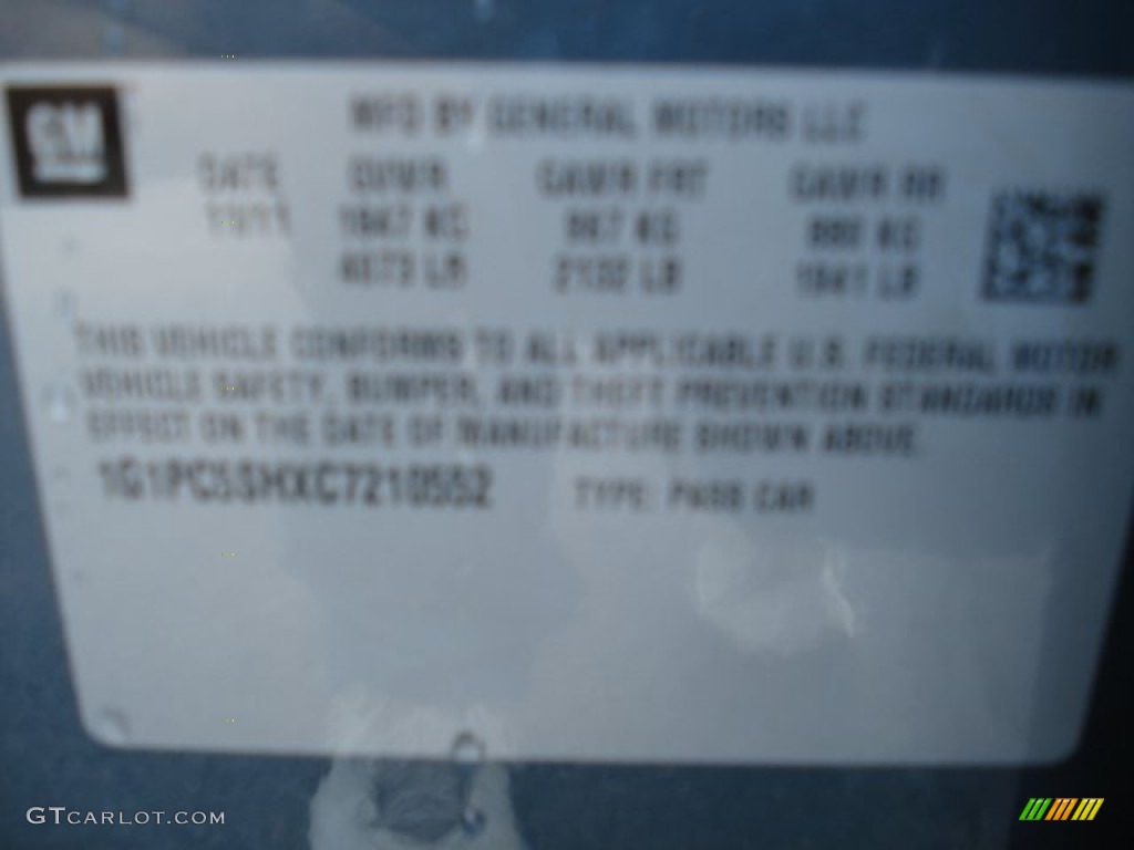 2012 Cruze LS - Blue Granite Metallic / Jet Black/Medium Titanium photo #20