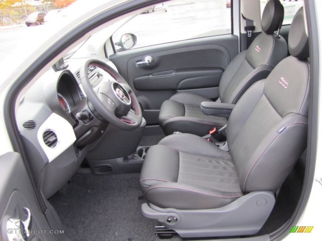 Pelle Nera/Nera (Black/Black) Interior 2012 Fiat 500 Pink Ribbon Limited Edition Photo #56483004