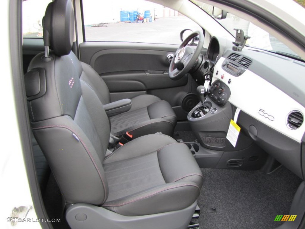 Pelle Nera/Nera (Black/Black) Interior 2012 Fiat 500 Pink Ribbon Limited Edition Photo #56483042