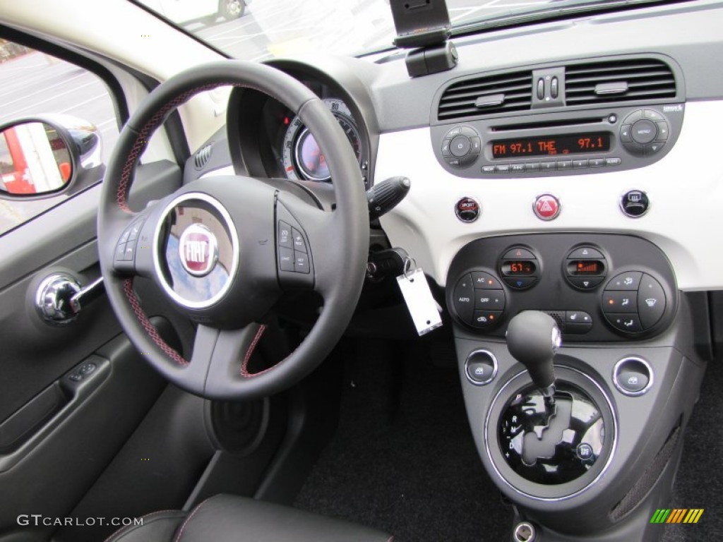 2012 Fiat 500 Pink Ribbon Limited Edition Pelle Nera/Nera (Black/Black) Dashboard Photo #56483055