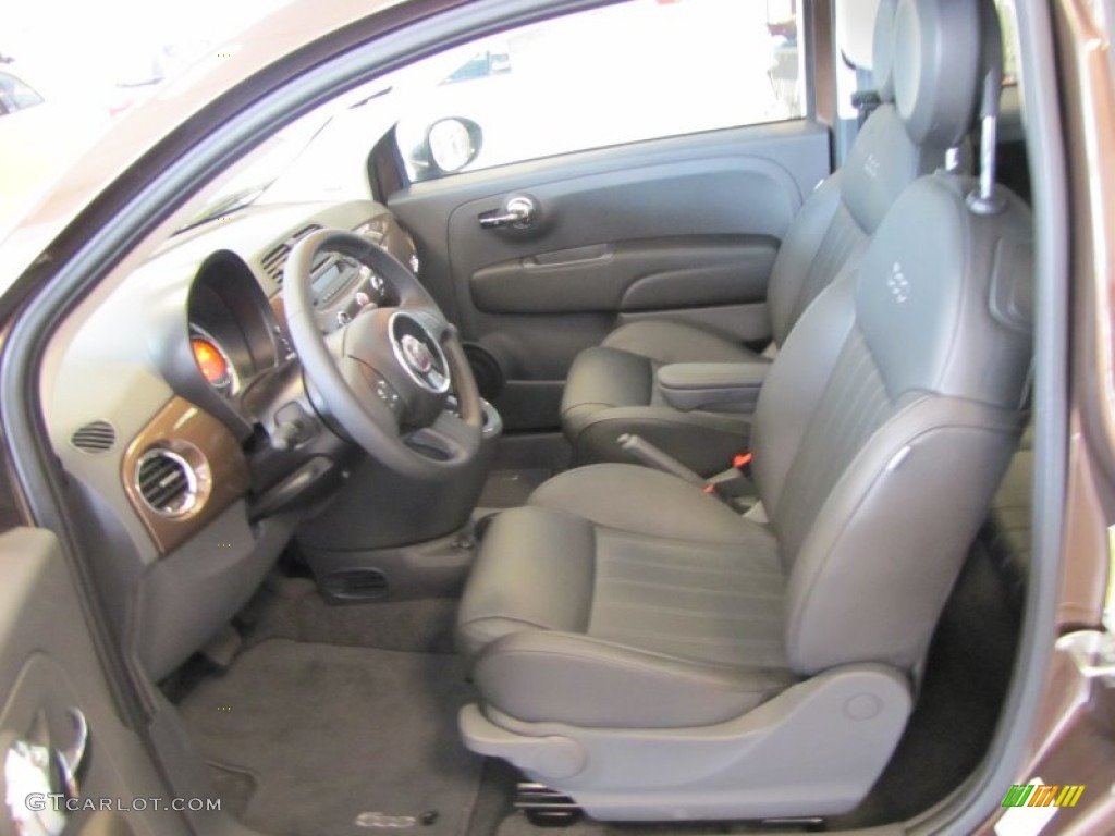 Pelle Nera/Nera (Black/Black) Interior 2012 Fiat 500 Lounge Photo #56483394