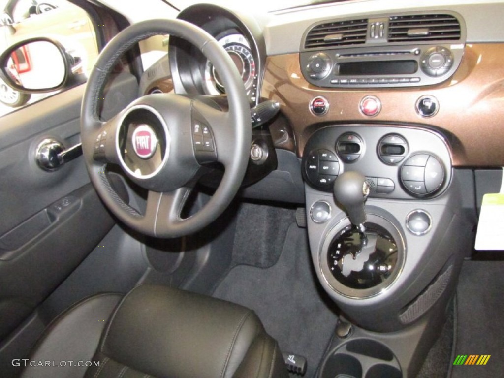2012 Fiat 500 Lounge Pelle Nera/Nera (Black/Black) Dashboard Photo #56483424