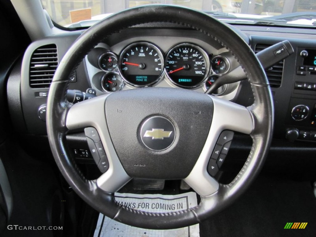 2008 Chevrolet Silverado 1500 LT Crew Cab 4x4 Ebony Steering Wheel Photo #56484735