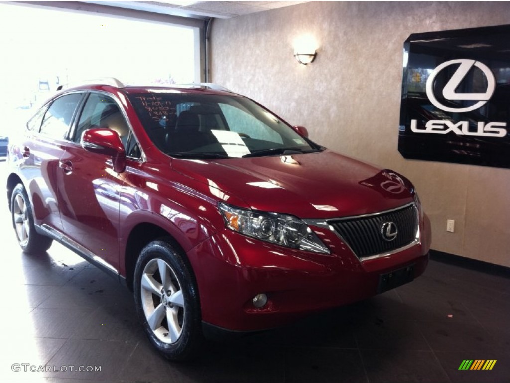 2010 RX 350 AWD - Matador Red Mica / Black/Brown Walnut photo #1