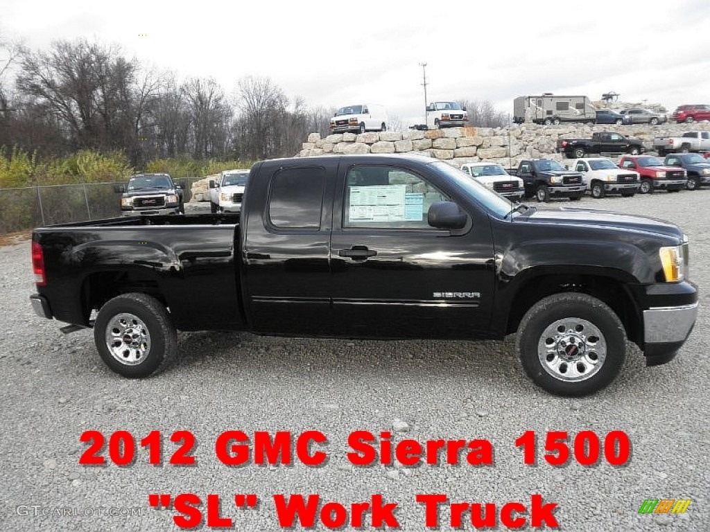 2012 Sierra 1500 SL Extended Cab - Onyx Black / Dark Titanium photo #1