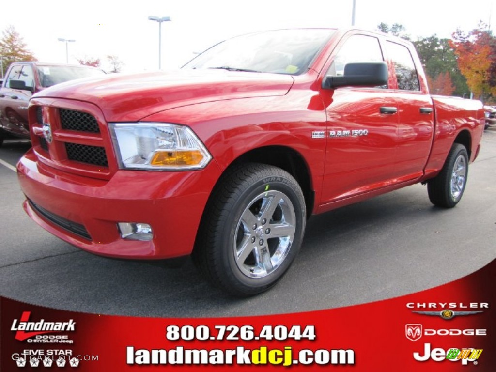 2012 Ram 1500 Express Quad Cab - Flame Red / Dark Slate Gray/Medium Graystone photo #1