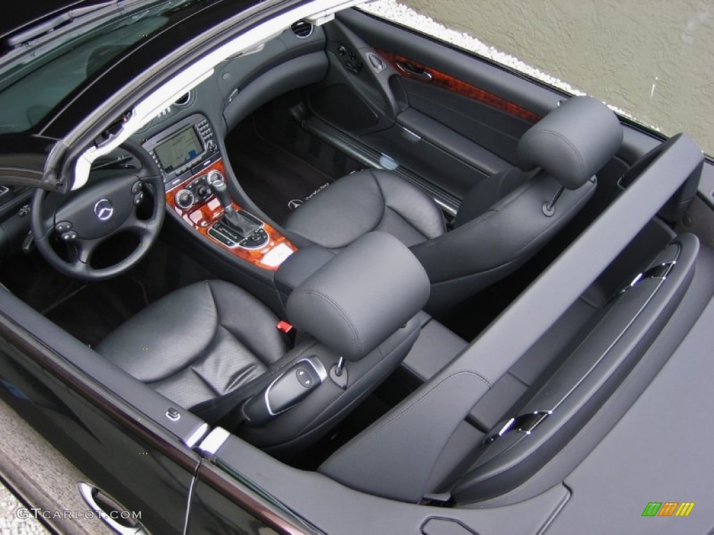 Black Interior 2007 Mercedes-Benz SL 550 Roadster Photo #56490279