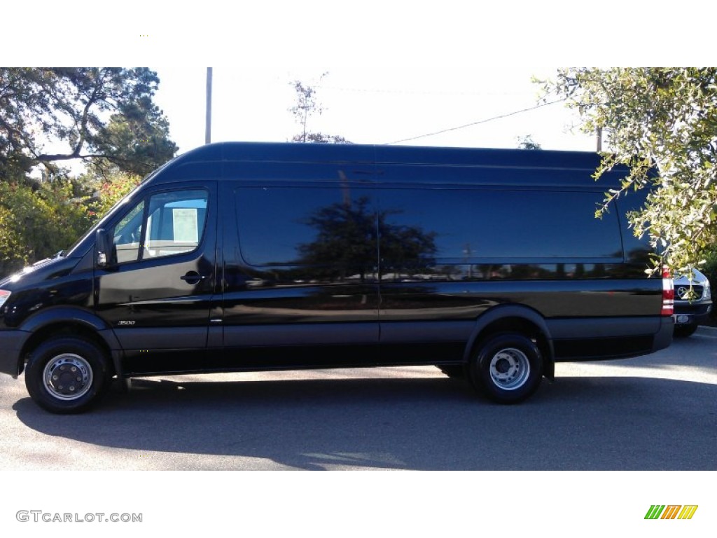 2012 Sprinter 3500 High Roof Extended Cargo Van - Jet Black / Lima Black Fabric photo #1