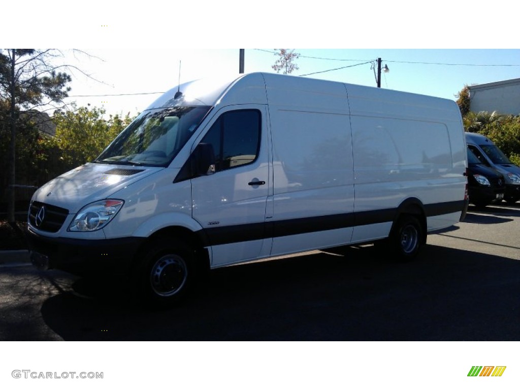 2012 Sprinter 3500 High Roof Extended Cargo Van - Arctic White / Lima Black Fabric photo #1