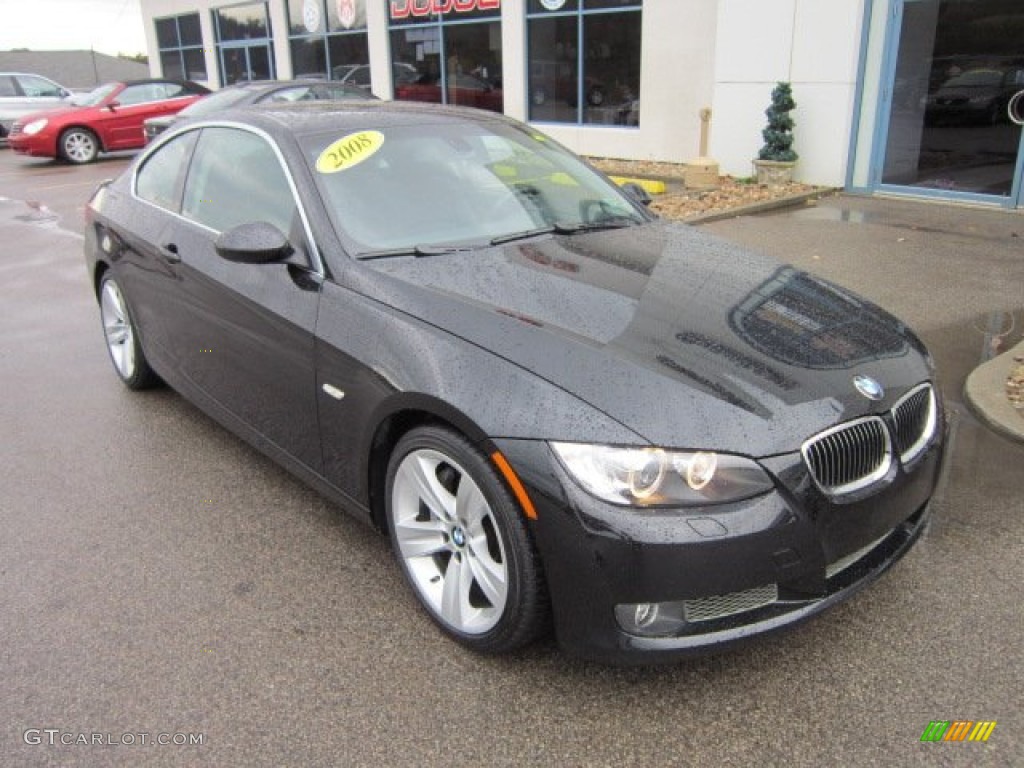 2008 3 Series 335i Coupe - Jet Black / Black photo #2