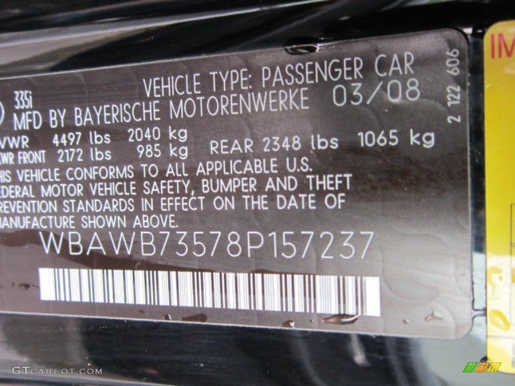 2008 3 Series 335i Coupe - Jet Black / Black photo #22
