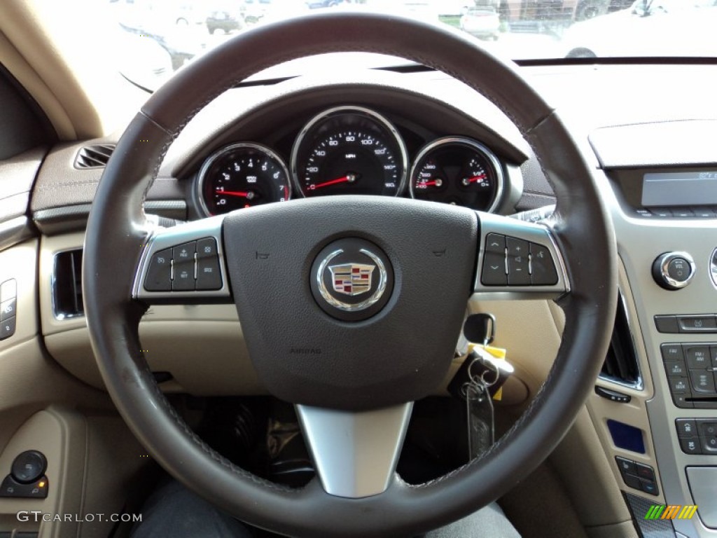 2008 Cadillac CTS Sedan Cashmere/Cocoa Steering Wheel Photo #56496111