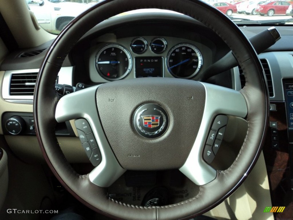 2012 Cadillac Escalade ESV Luxury Cashmere/Cocoa Steering Wheel Photo #56496840
