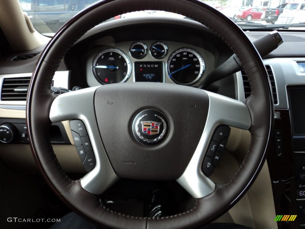 2012 Cadillac Escalade ESV Luxury Cashmere/Cocoa Steering Wheel Photo #56497467