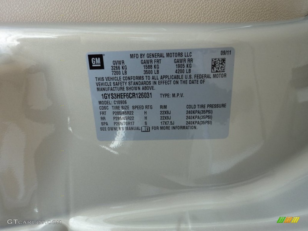 2012 Escalade ESV Luxury - Gold Mist Metallic / Cashmere/Cocoa photo #38