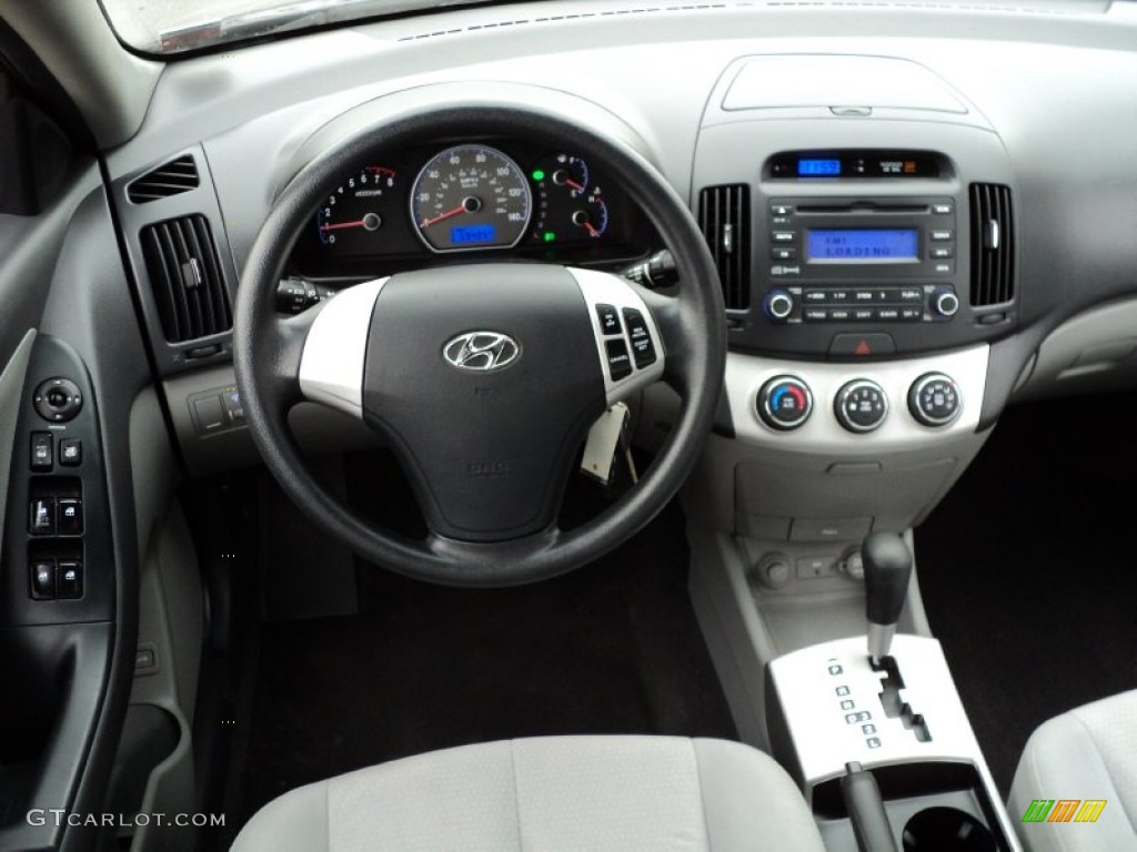 2008 Elantra GLS Sedan - Black Pearl / Gray photo #23