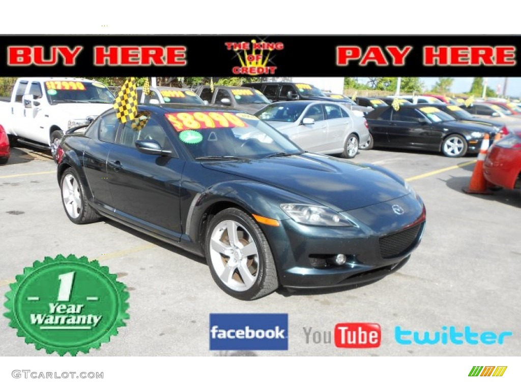 2004 RX-8 Grand Touring - Nordic Green Mica / Black/Red photo #1