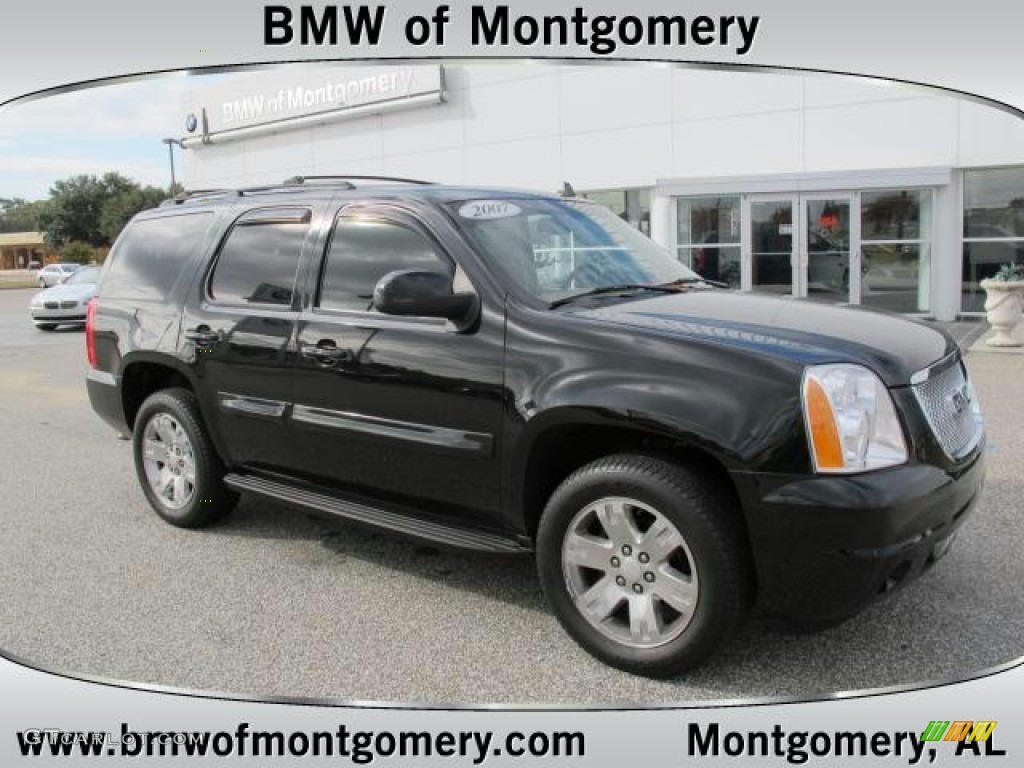 2007 Yukon SLT - Onyx Black / Cocoa/Light Cashmere photo #1