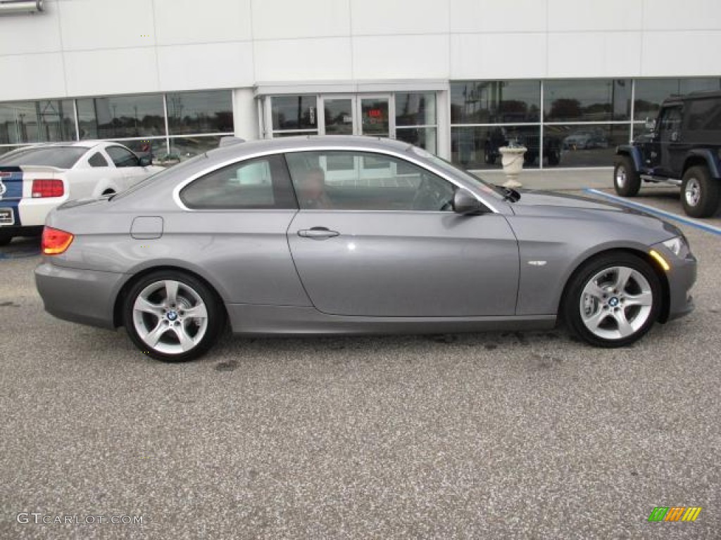 2011 3 Series 335i Coupe - Space Gray Metallic / Coral Red/Black Dakota Leather photo #2