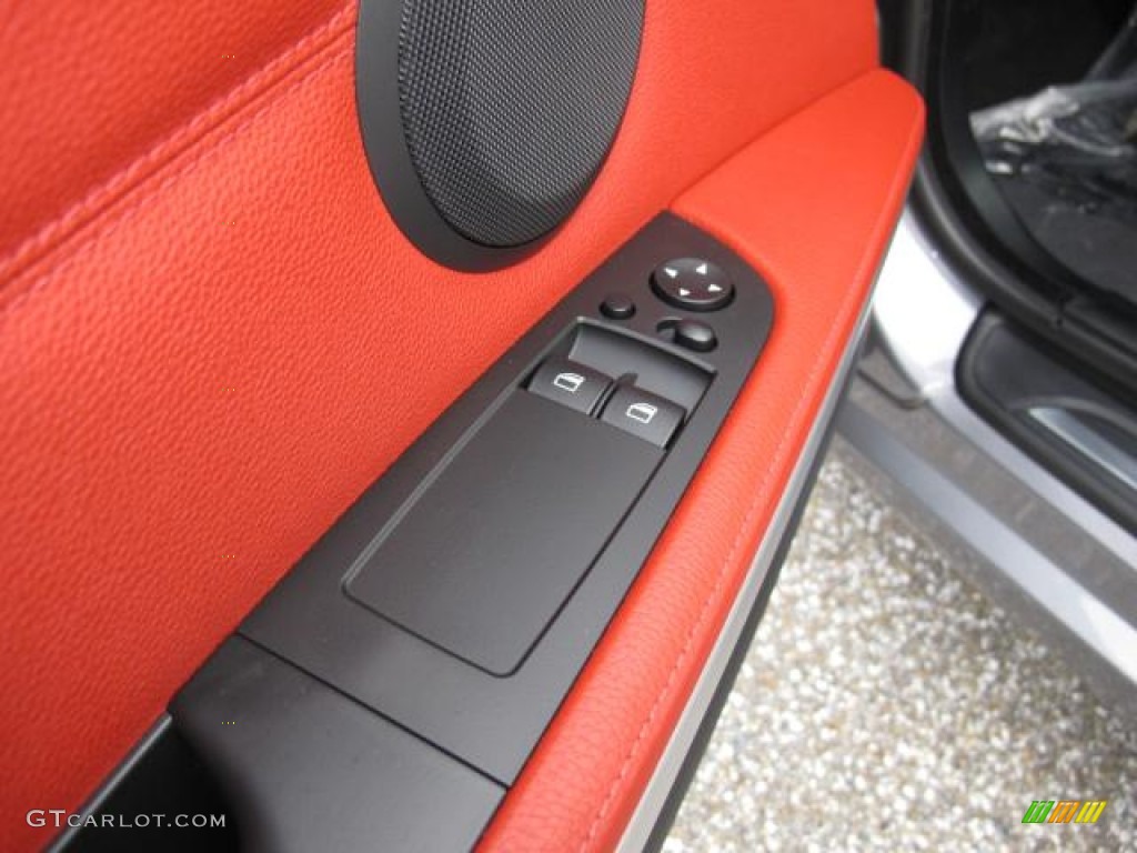 2011 3 Series 335i Coupe - Space Gray Metallic / Coral Red/Black Dakota Leather photo #15