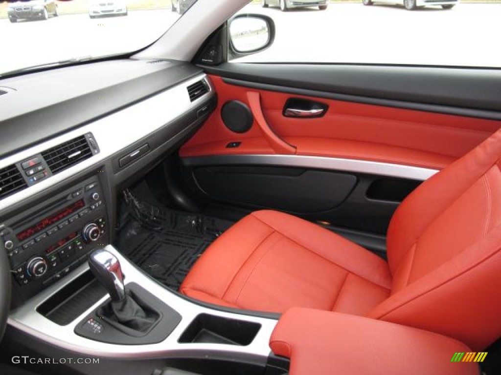 2011 3 Series 335i Coupe - Space Gray Metallic / Coral Red/Black Dakota Leather photo #19