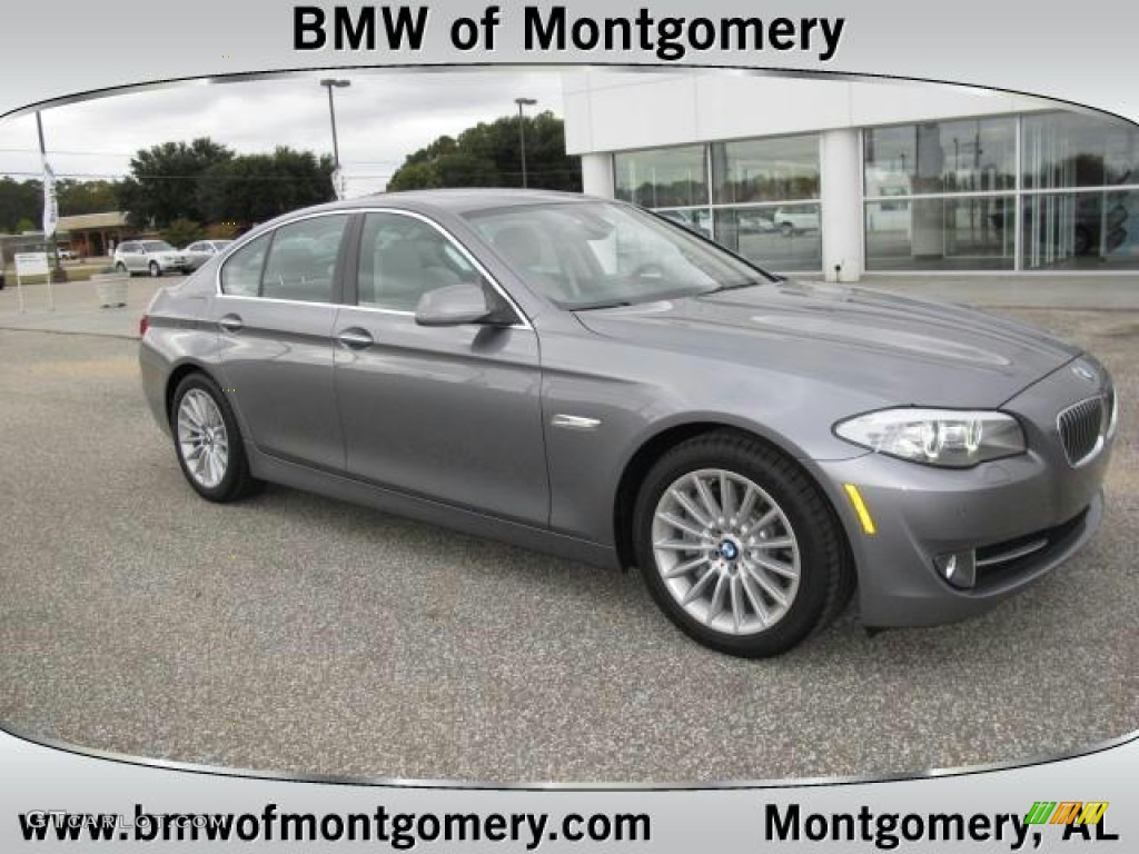2012 5 Series 535i Sedan - Space Gray Metallic / Oyster/Black photo #1