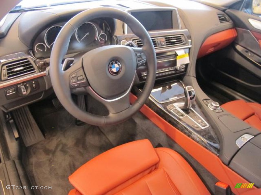 2012 6 Series 650i Coupe - Jet Black / Vermillion Red Nappa Leather photo #10