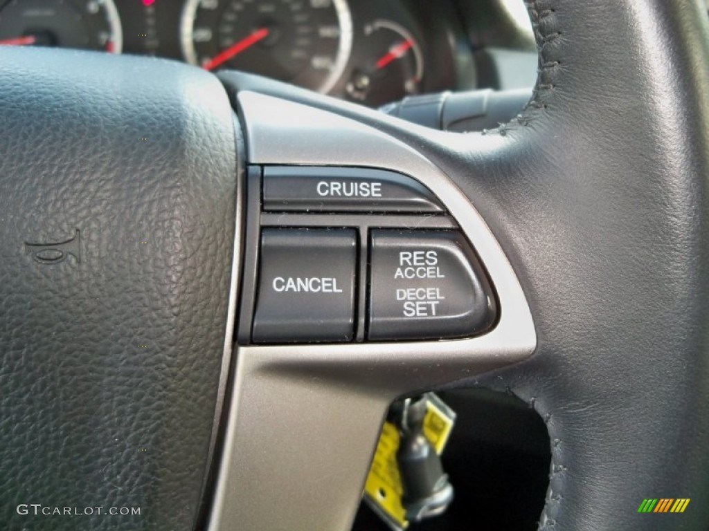 2009 Honda Accord EX-L Sedan Black Steering Wheel Photo #56505105