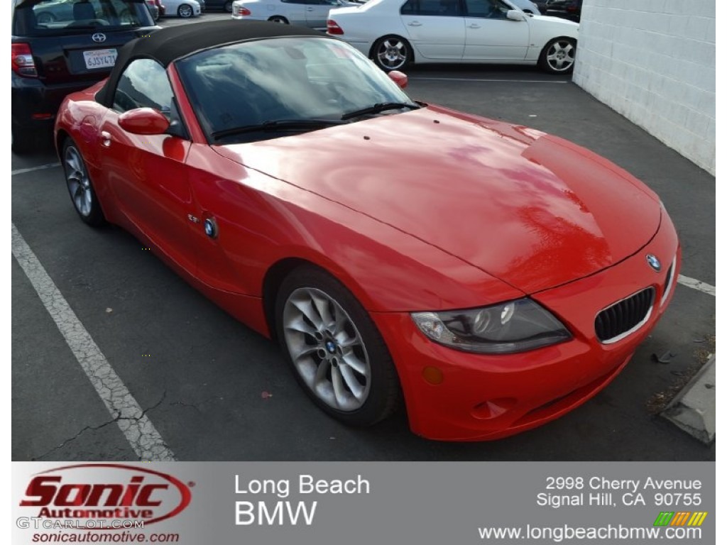 2005 Z4 2.5i Roadster - Bright Red / Black photo #1