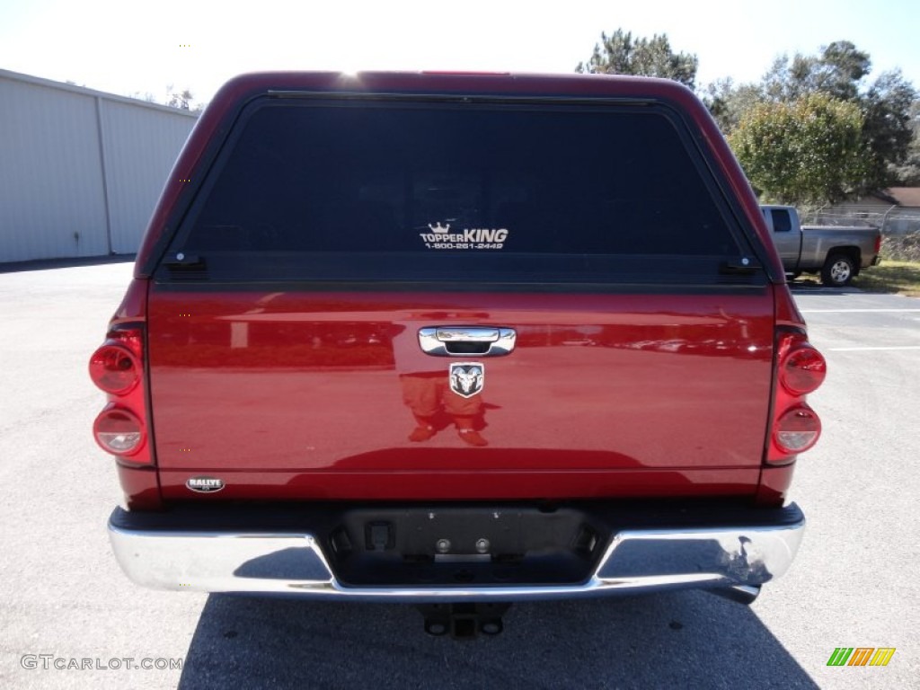 2007 Ram 3500 Laramie Quad Cab - Inferno Red Crystal Pearl / Khaki photo #7