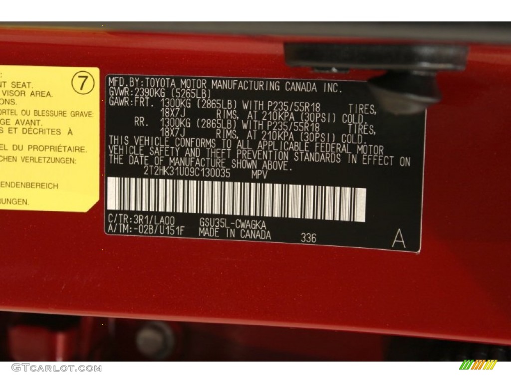 2009 RX Color Code 3R1 for Matador Red Mica Photo #56513022