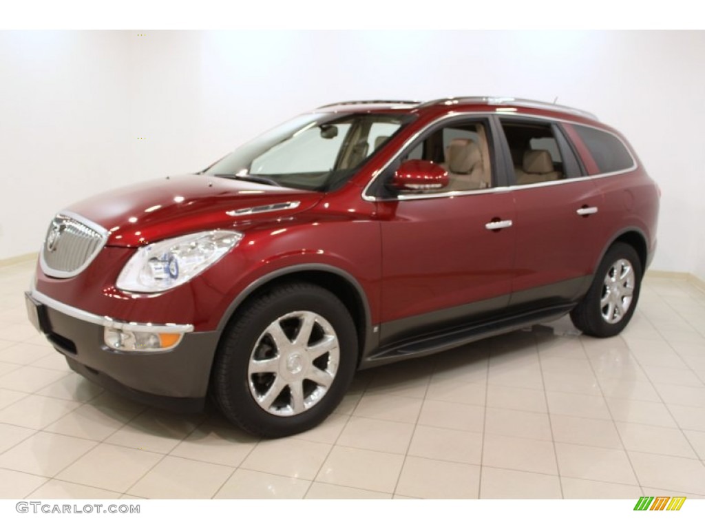 2009 Enclave CXL AWD - Red Jewel Tintcoat / Cocoa/Cashmere photo #3