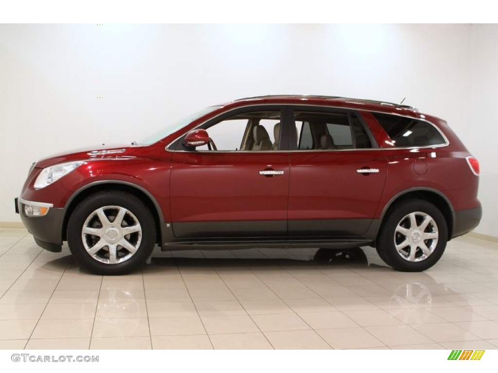 2009 Enclave CXL AWD - Red Jewel Tintcoat / Cocoa/Cashmere photo #4