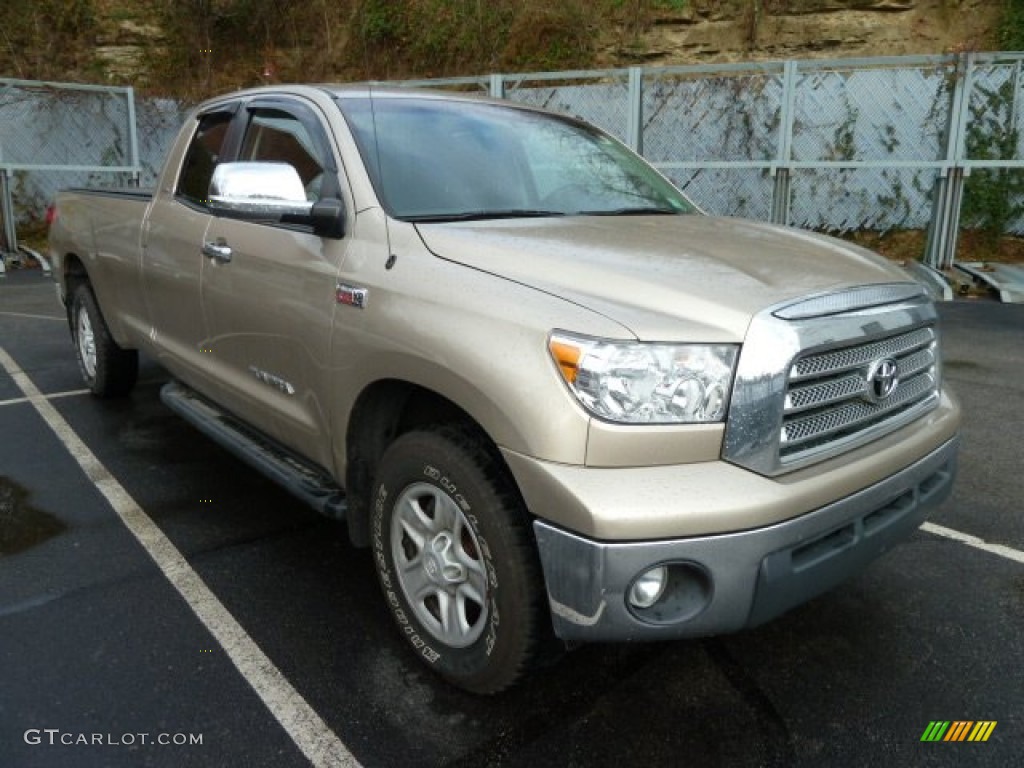 2008 Tundra SR5 Double Cab 4x4 - Desert Sand Mica / Black photo #6