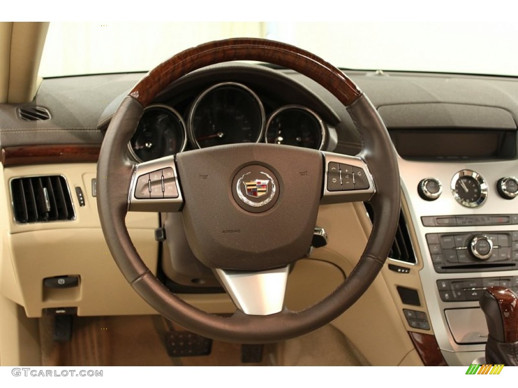 2010 Cadillac CTS 4 3.6 AWD Sedan Cashmere/Cocoa Steering Wheel Photo #56515003