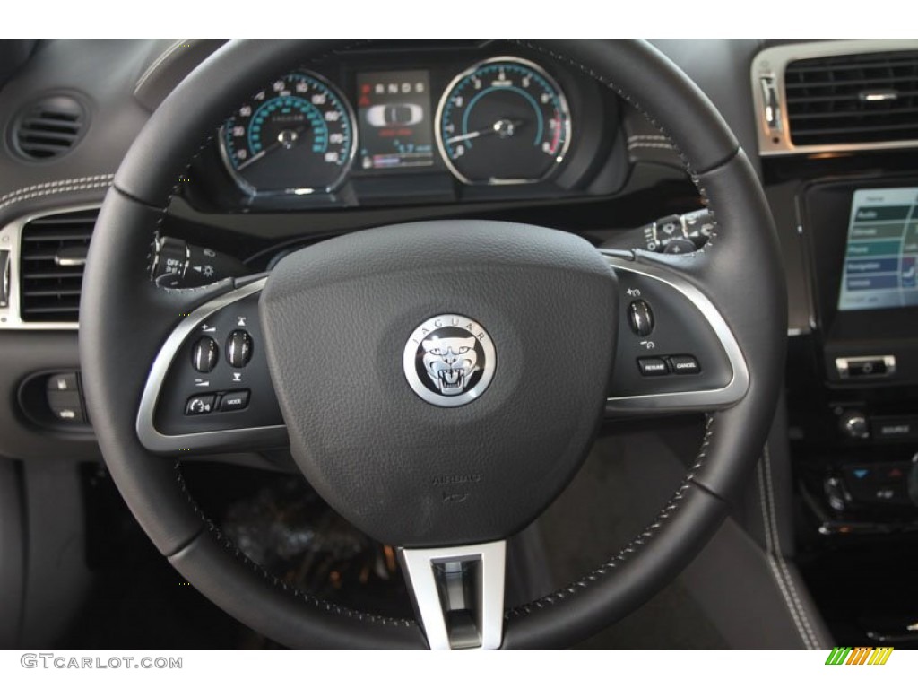 2012 Jaguar XK XK Convertible Warm Charcoal/Warm Charcoal Steering Wheel Photo #56515108