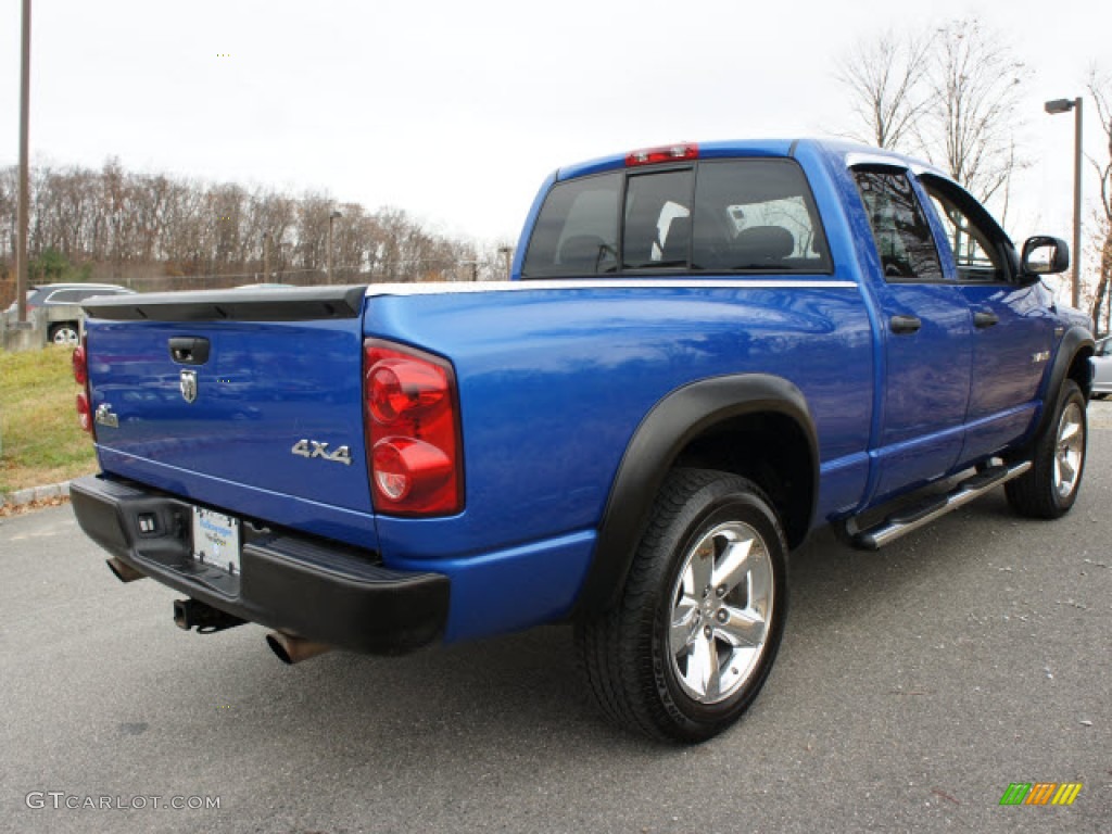 2008 Ram 1500 Big Horn Edition Quad Cab 4x4 - Electric Blue Pearl / Medium Slate Gray photo #5