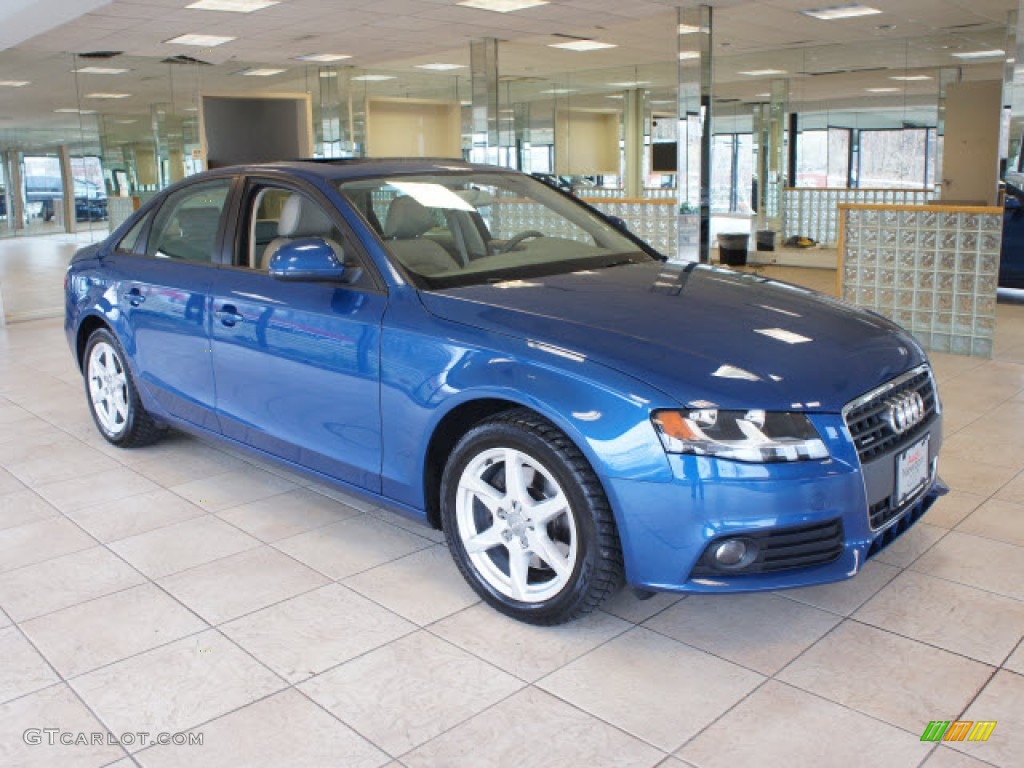 2009 A4 2.0T quattro Sedan - Aruba Blue Pearl Effect / Black photo #1
