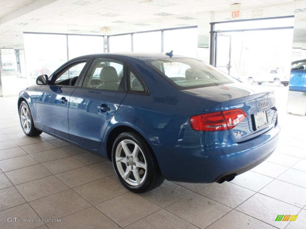 2009 A4 2.0T quattro Sedan - Aruba Blue Pearl Effect / Black photo #5