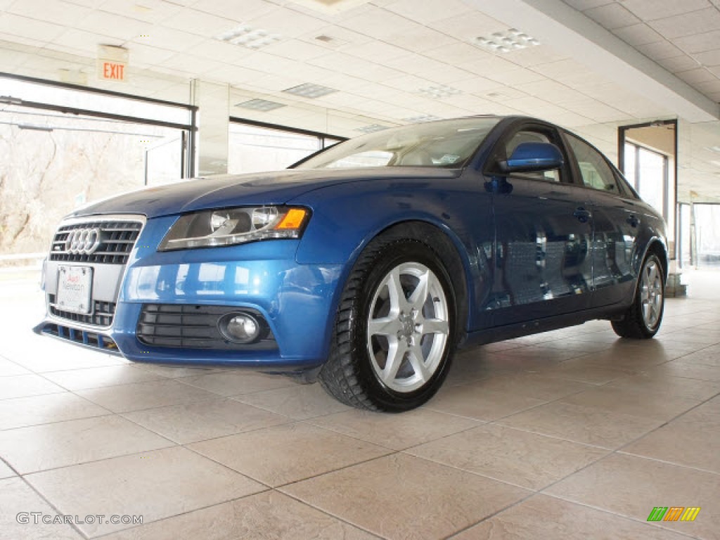 2009 A4 2.0T quattro Sedan - Aruba Blue Pearl Effect / Black photo #12