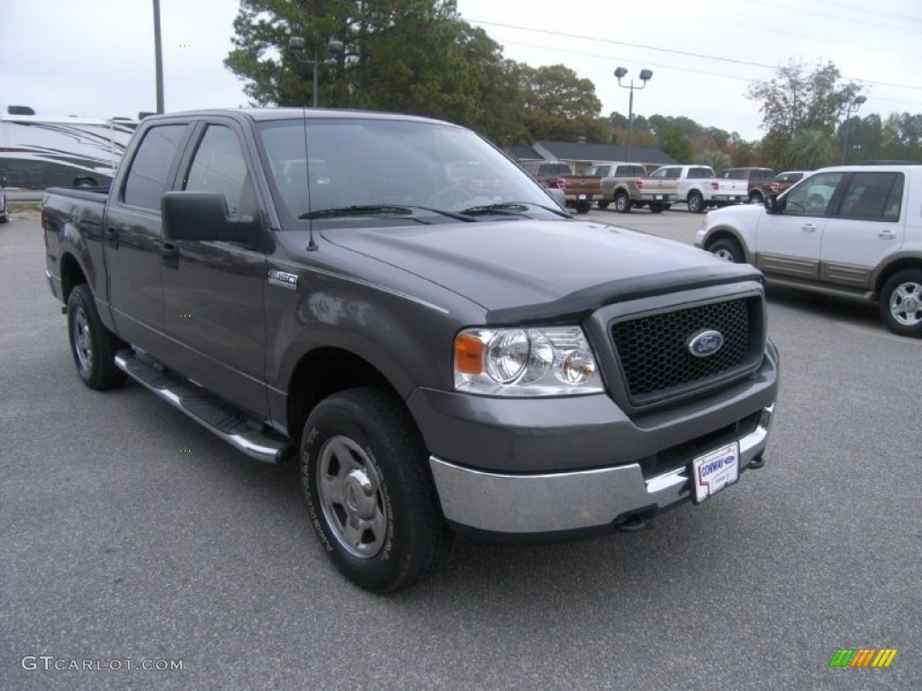 2005 F150 XLT SuperCrew 4x4 - Dark Shadow Grey Metallic / Medium Flint/Dark Flint Grey photo #3