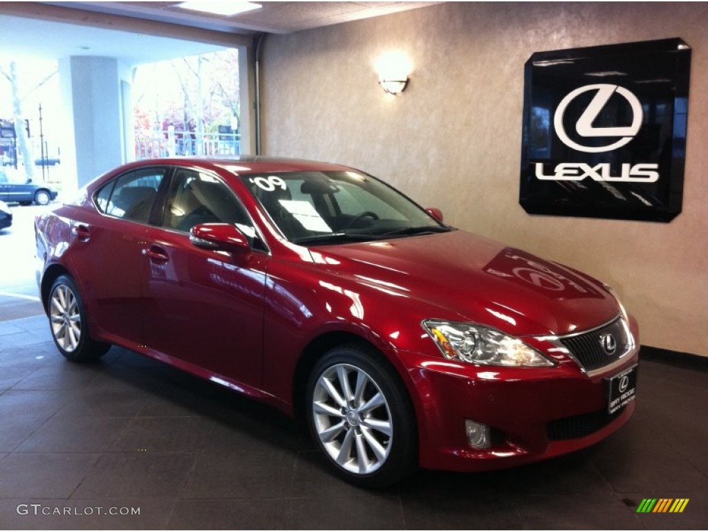 2009 IS 250 AWD - Matador Red Mica / Ecru photo #1