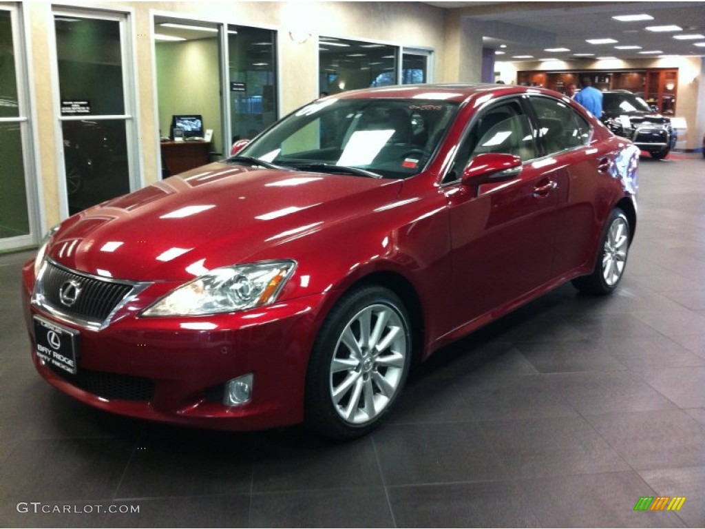 2009 IS 250 AWD - Matador Red Mica / Ecru photo #3