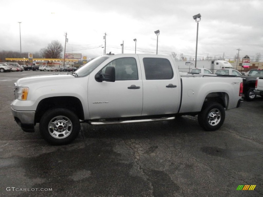 2011 Sierra 2500HD Work Truck Crew Cab 4x4 - Pure Silver Metallic / Dark Titanium photo #4