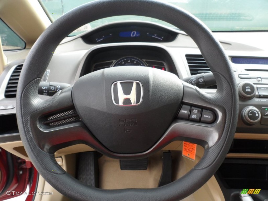 2007 Honda Civic LX Sedan Ivory Steering Wheel Photo #56520157