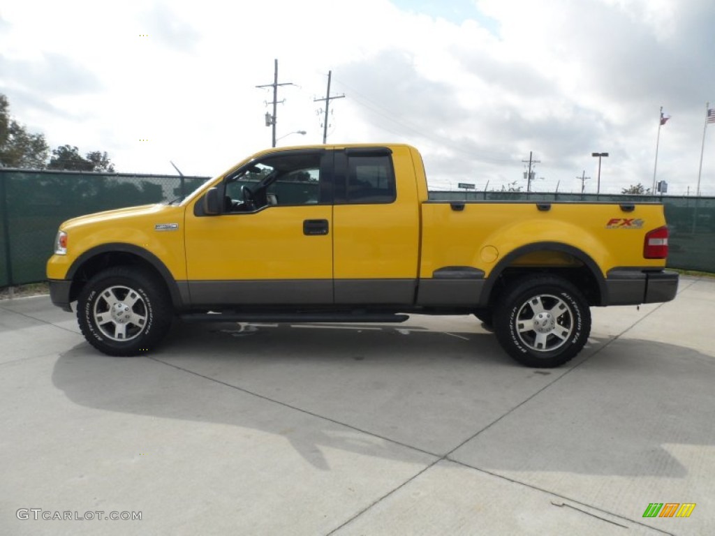 2004 F150 FX4 SuperCab 4x4 - Blazing Yellow / Black/Medium Flint photo #6