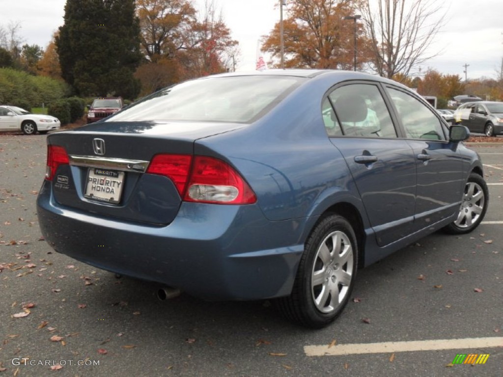 2009 Civic LX Sedan - Atomic Blue Metallic / Gray photo #4