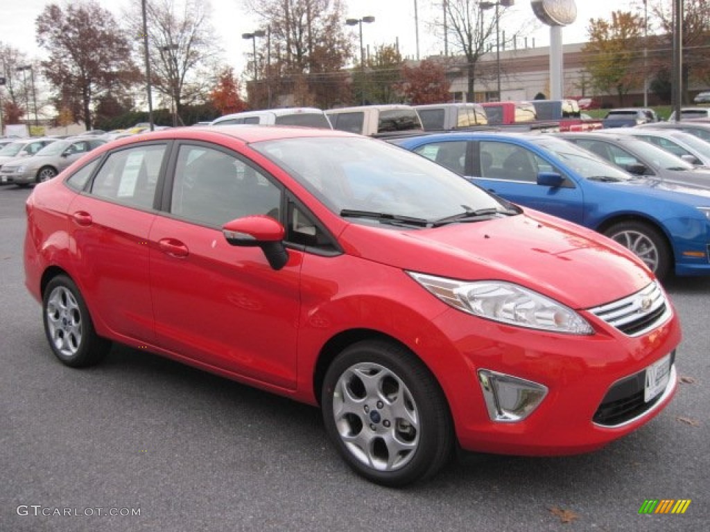 2012 Fiesta SEL Sedan - Race Red / Charcoal Black photo #1